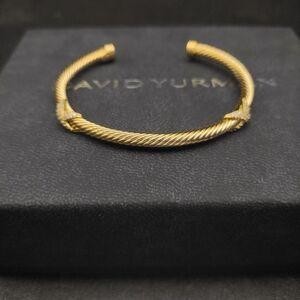 4mm 14K Gold Plated Full Diamond Double X Bracelet